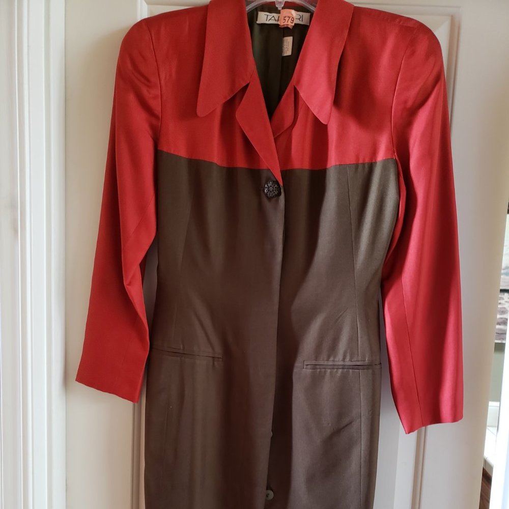 Tahari two-tone silk dress, size 2